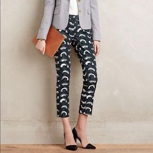 ANTHROPOLOGIE Cartonnier Navy Charlie Crop Trousers NWT